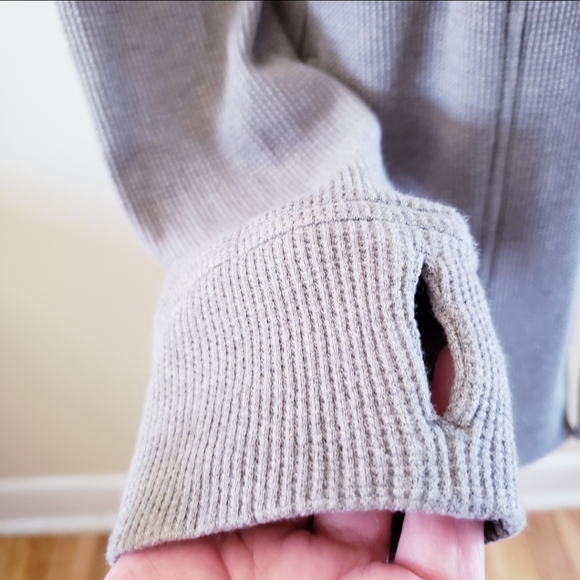 10TREE WAFFLE ORGANIC COTTON BLEND HOODED CARDIGAN IN Taupe - S - Picture 10 of 12